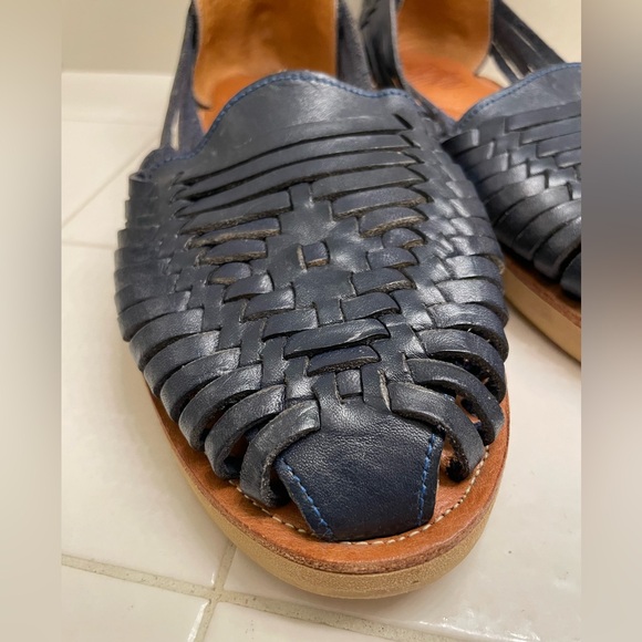 Espiritu Charro Classic Navy Blue Huarache Sandals - Picture 4 of 6